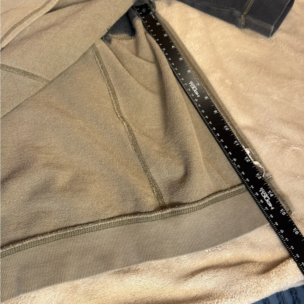 Free People Black Gray Double Dip Dye Oversized Boxy Sweatshirt Side Slits M